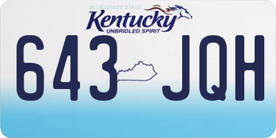 KY license plate 643JQH