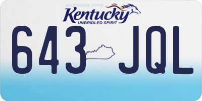 KY license plate 643JQL