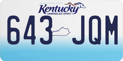 KY license plate 643JQM