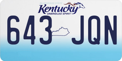 KY license plate 643JQN