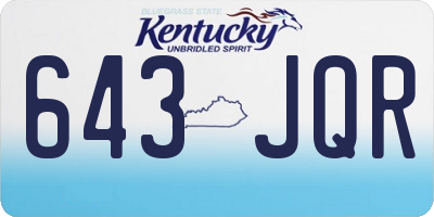 KY license plate 643JQR