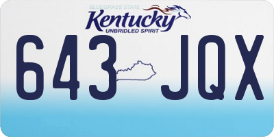 KY license plate 643JQX