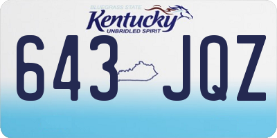 KY license plate 643JQZ