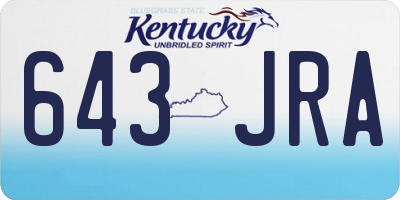 KY license plate 643JRA