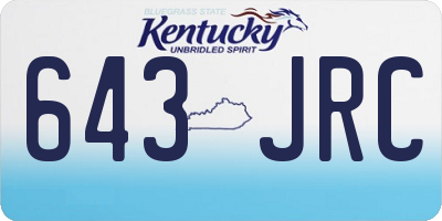 KY license plate 643JRC
