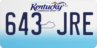 KY license plate 643JRE