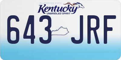 KY license plate 643JRF