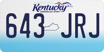 KY license plate 643JRJ