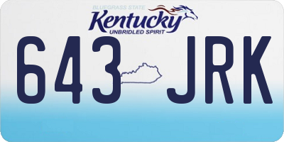 KY license plate 643JRK