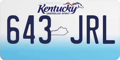 KY license plate 643JRL