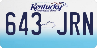 KY license plate 643JRN