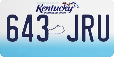 KY license plate 643JRU