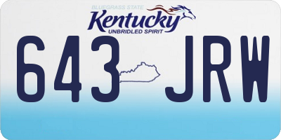 KY license plate 643JRW