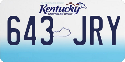 KY license plate 643JRY