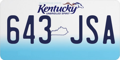 KY license plate 643JSA
