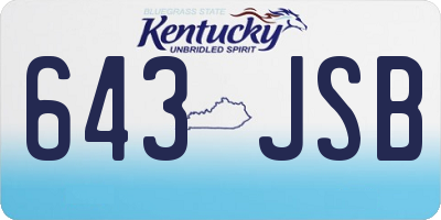 KY license plate 643JSB