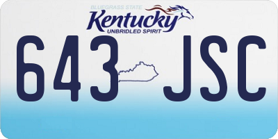 KY license plate 643JSC