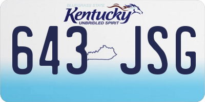 KY license plate 643JSG