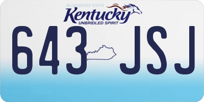 KY license plate 643JSJ