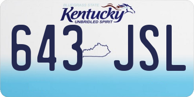 KY license plate 643JSL