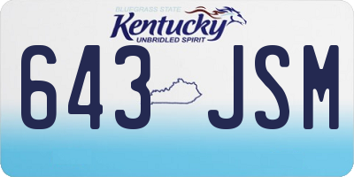 KY license plate 643JSM