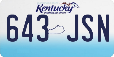 KY license plate 643JSN