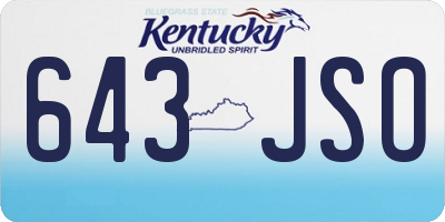 KY license plate 643JSO