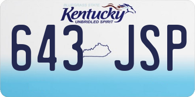 KY license plate 643JSP