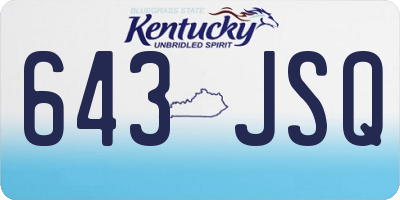 KY license plate 643JSQ