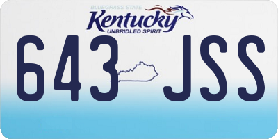 KY license plate 643JSS