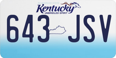 KY license plate 643JSV