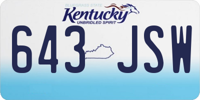 KY license plate 643JSW