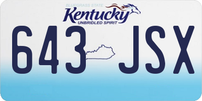 KY license plate 643JSX