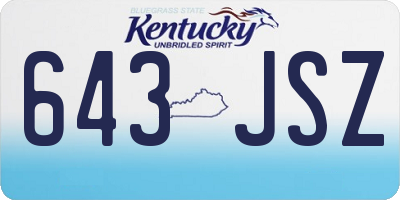KY license plate 643JSZ