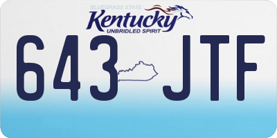 KY license plate 643JTF