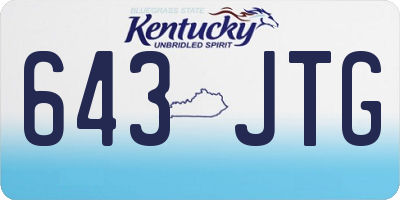 KY license plate 643JTG