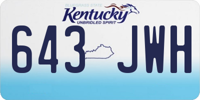 KY license plate 643JWH
