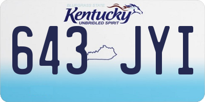 KY license plate 643JYI