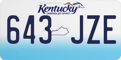 KY license plate 643JZE