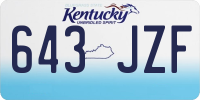 KY license plate 643JZF