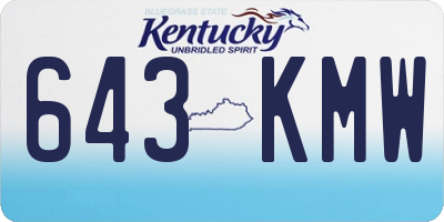 KY license plate 643KMW
