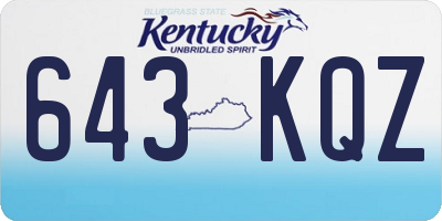 KY license plate 643KQZ