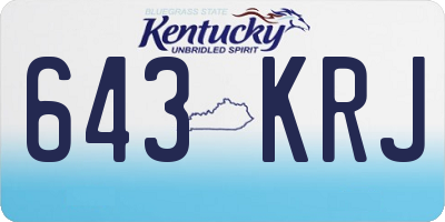 KY license plate 643KRJ