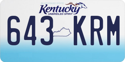 KY license plate 643KRM