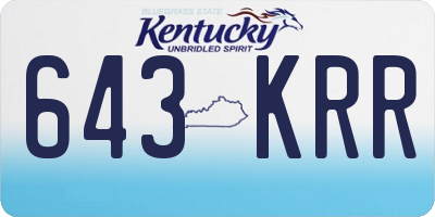 KY license plate 643KRR
