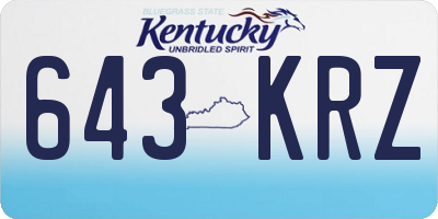 KY license plate 643KRZ