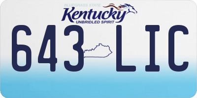 KY license plate 643LIC