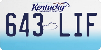 KY license plate 643LIF