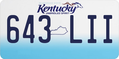 KY license plate 643LII