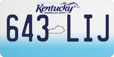 KY license plate 643LIJ